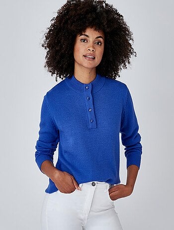 Pull col montant boutonné - Damart