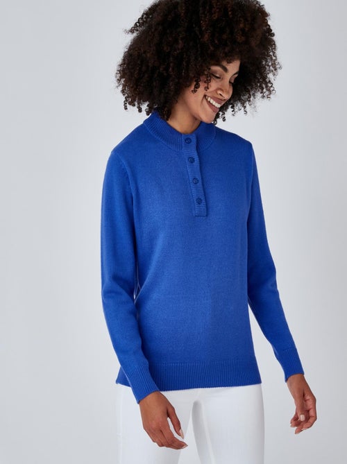 Pull col montant boutonné - Damart - Kiabi