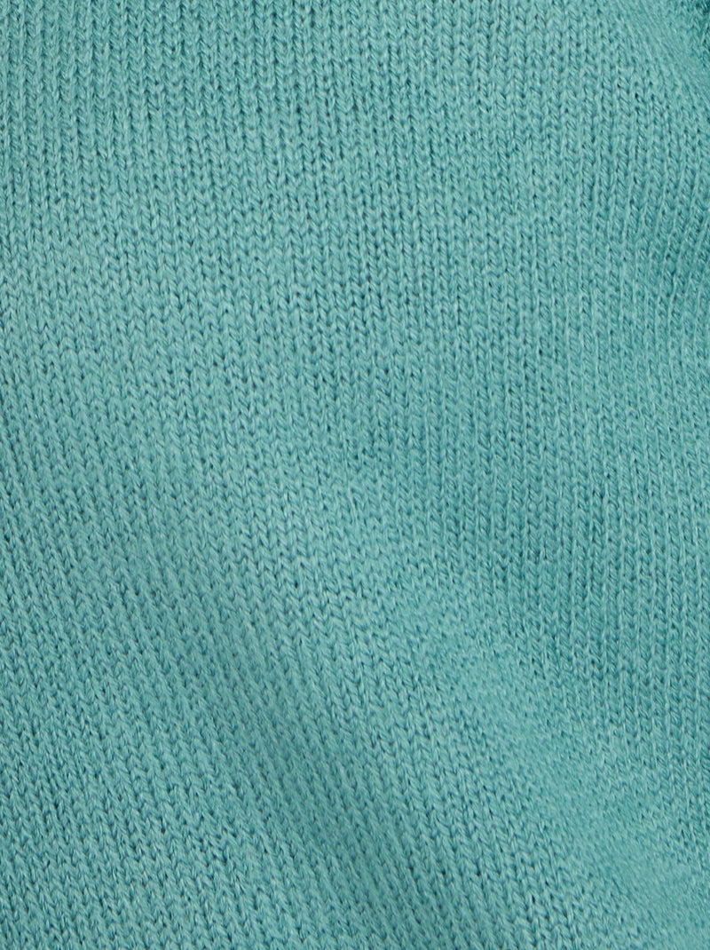 Pull col montant boutonné - Damart Vert pastel - Kiabi