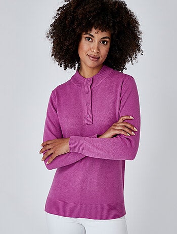 Pull col montant boutonné - Damart