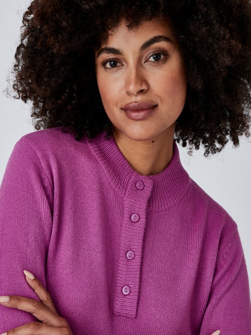 Pull col montant boutonné - Damart - Kiabi