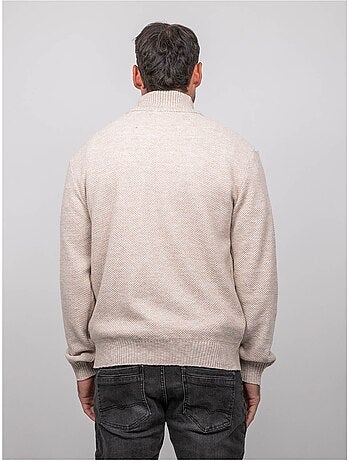 Pull col montant boutonné maille chinée lookies