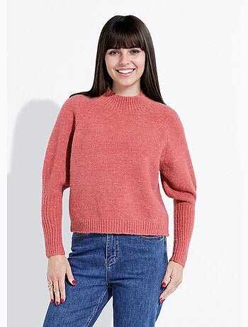 Pull col montant en maille brillante - afibel