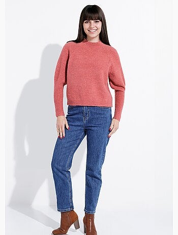 Pull col montant en maille brillante - afibel