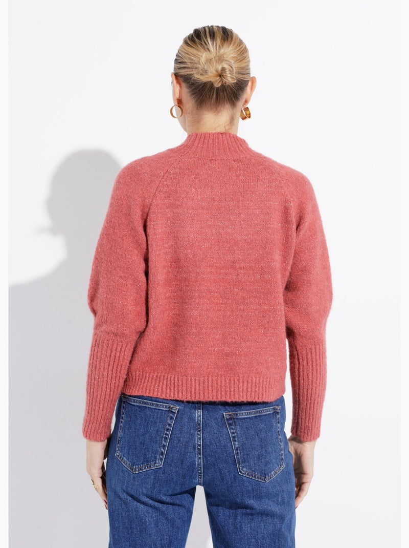 Pull col montant en maille brillante - afibel Terracotta - Kiabi