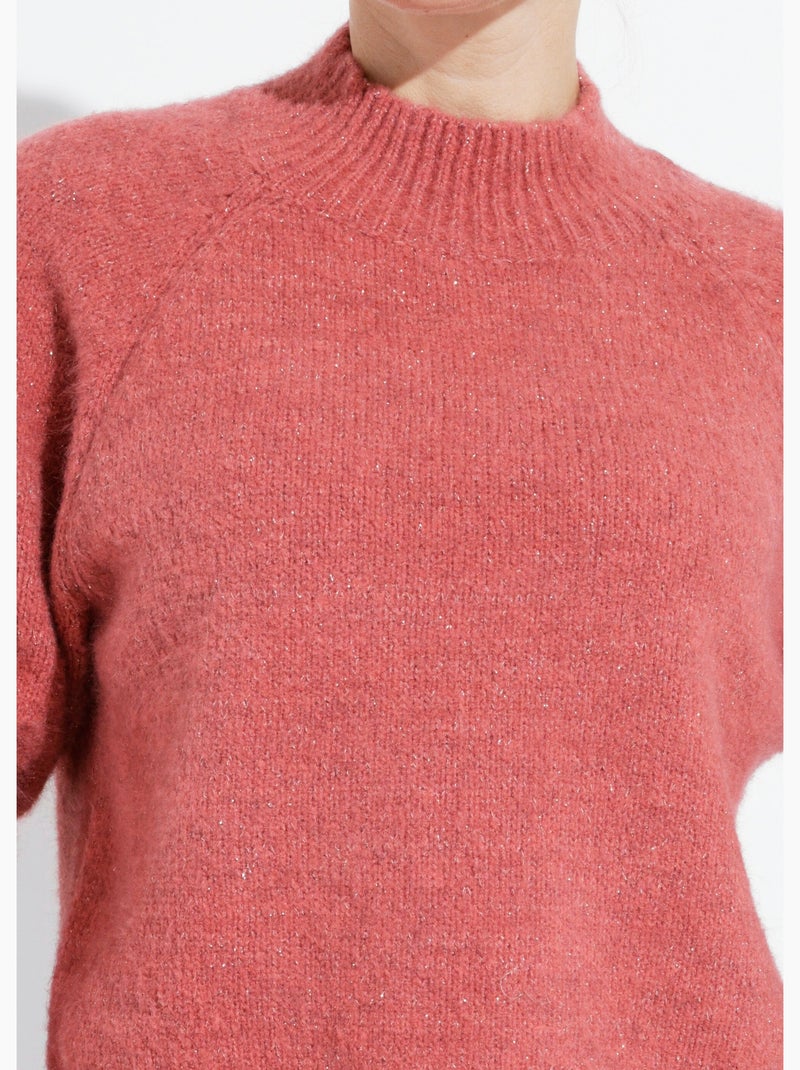 Pull col montant en maille brillante - afibel Terracotta - Kiabi