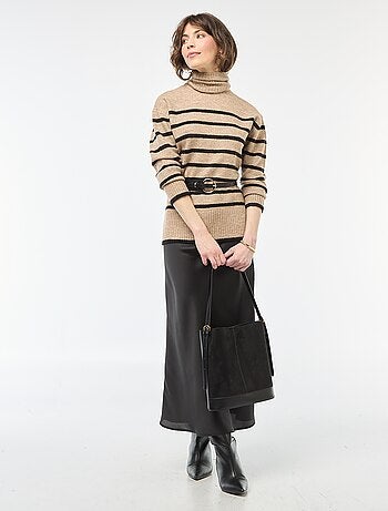 Pull col montant en maille grosse jauge