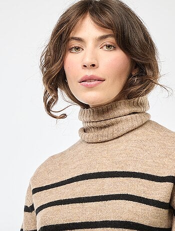 Pull col montant en maille grosse jauge