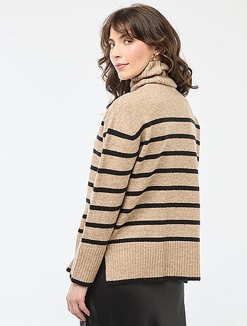 Pull col montant en maille grosse jauge