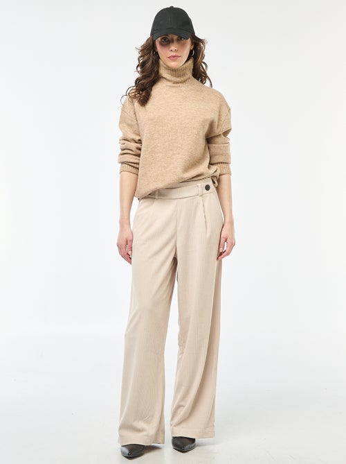 Pull col montant en maille grosse jauge - Kiabi