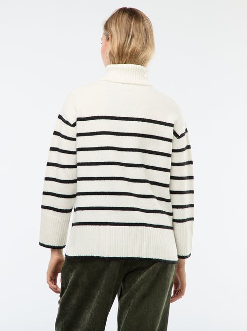 Pull col montant en maille grosse jauge - Kiabi