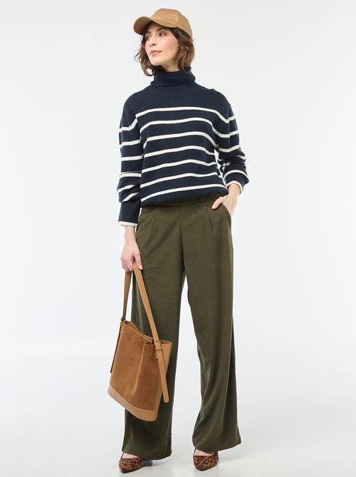 Pull col montant en maille grosse jauge - Kiabi