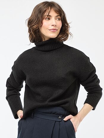 Pull col montant en maille grosse jauge