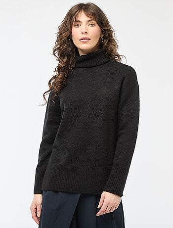 Pull col montant en maille grosse jauge