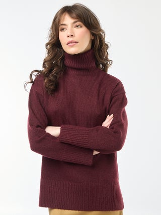 Pull col montant en maille grosse jauge