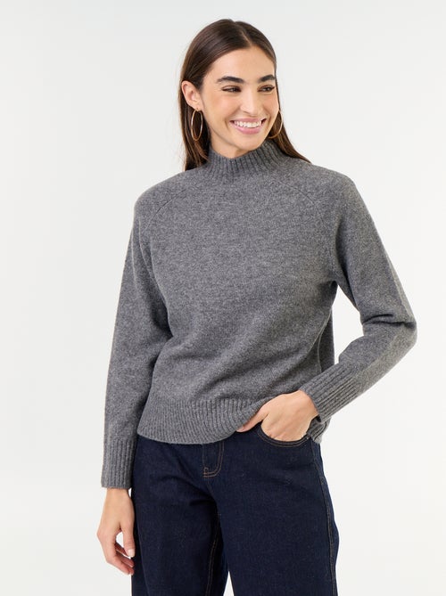 Pull col montant en rib - Kiabi