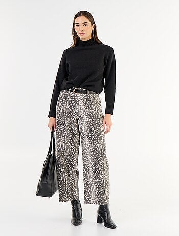 Pull col montant en rib