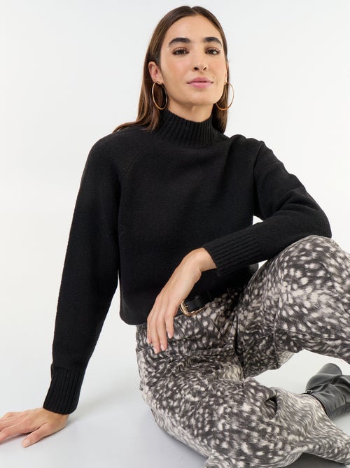 Pull col montant en rib - Kiabi