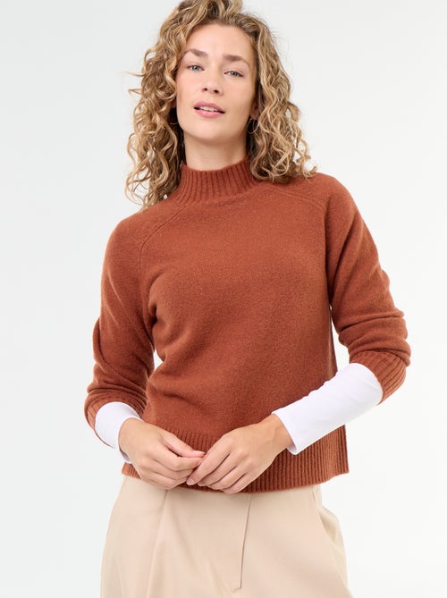 Pull col montant en rib - Kiabi