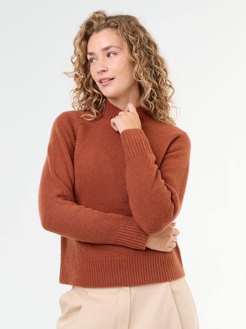 Pull col montant en rib - Kiabi