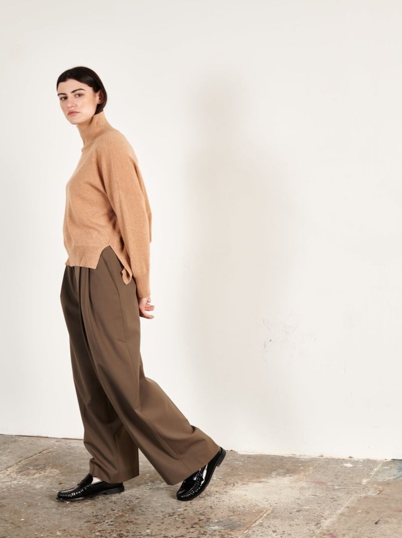 Pull col montant femme 100% cachemire - ZAYA 13 Camel - Kiabi