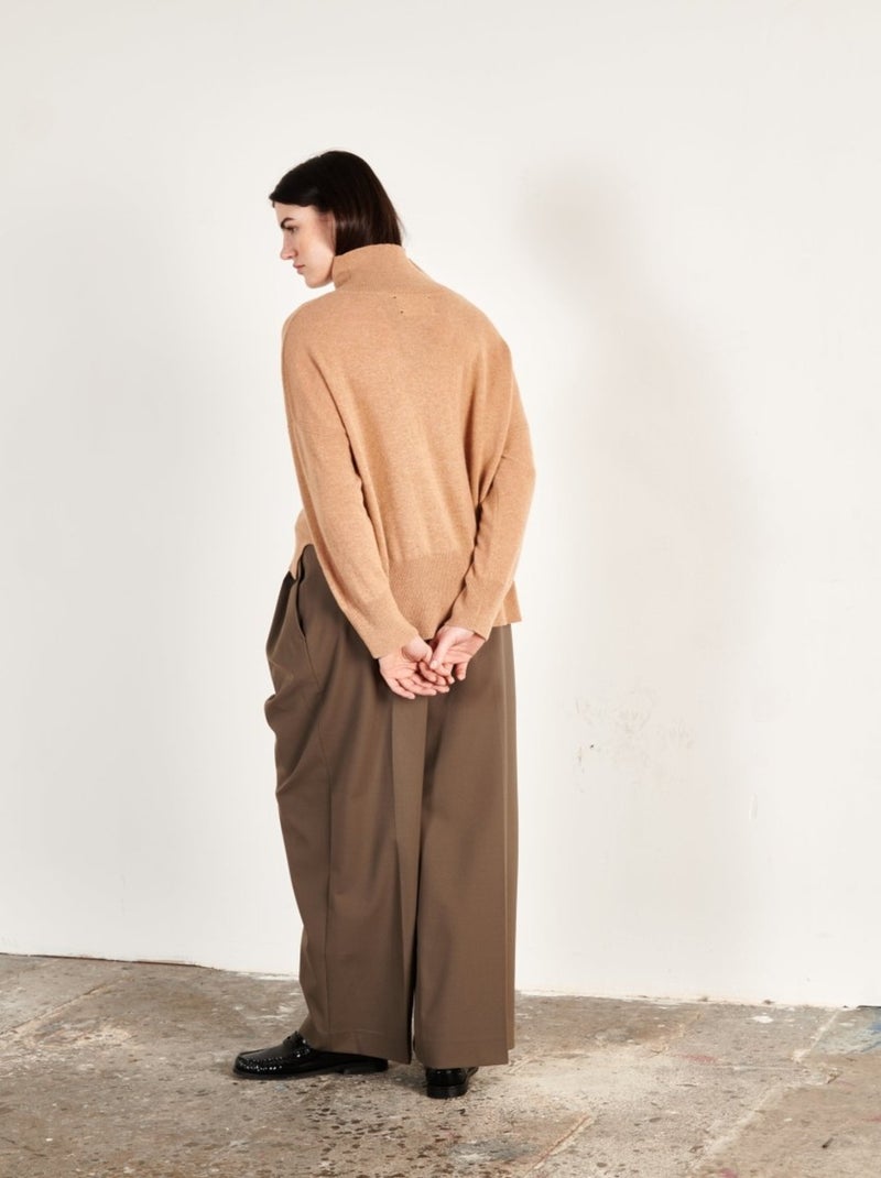Pull col montant femme 100% cachemire - ZAYA 13 Camel - Kiabi