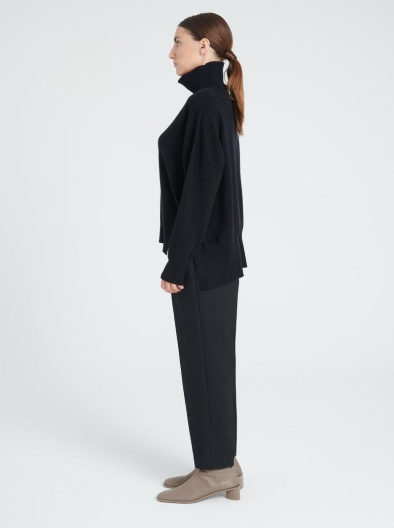 Pull col montant femme 100% cachemire - ZAYA 13 Noir - Kiabi