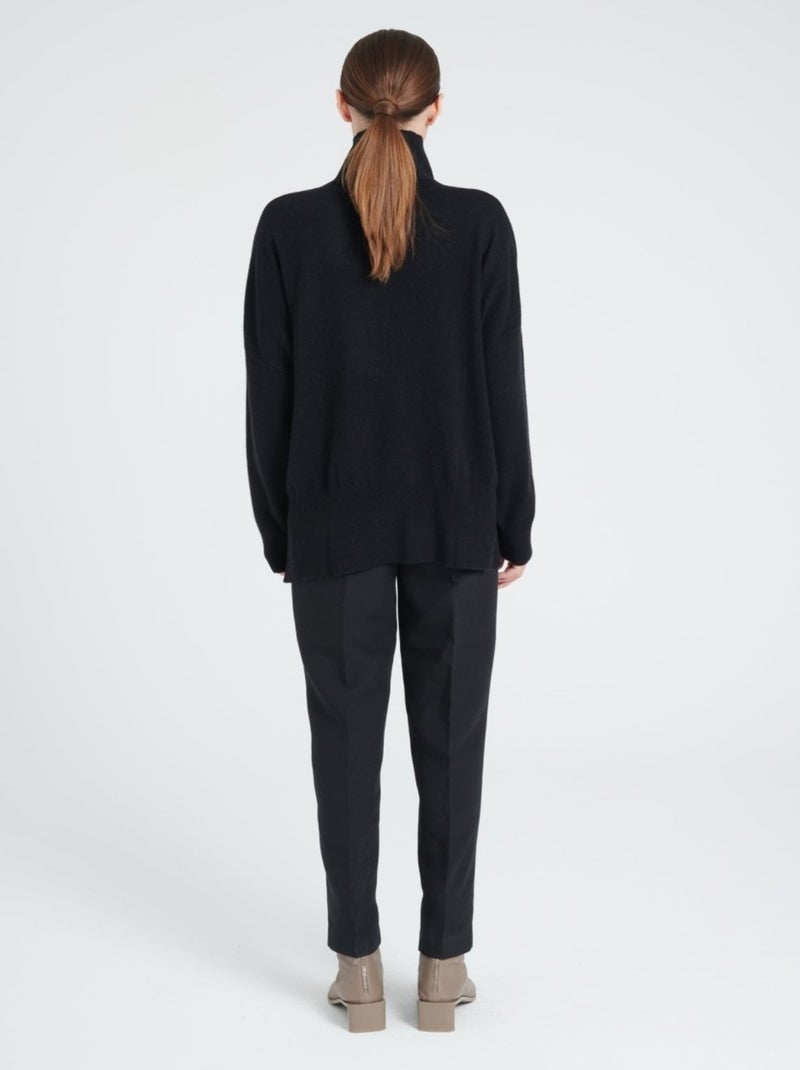 Pull col montant femme 100% cachemire - ZAYA 13 Noir - Kiabi