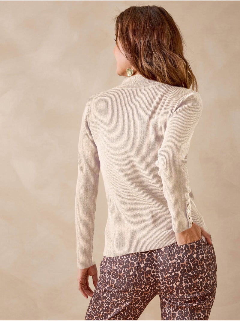 Pull col montant finitions écailles - DAXON Ecru - Kiabi