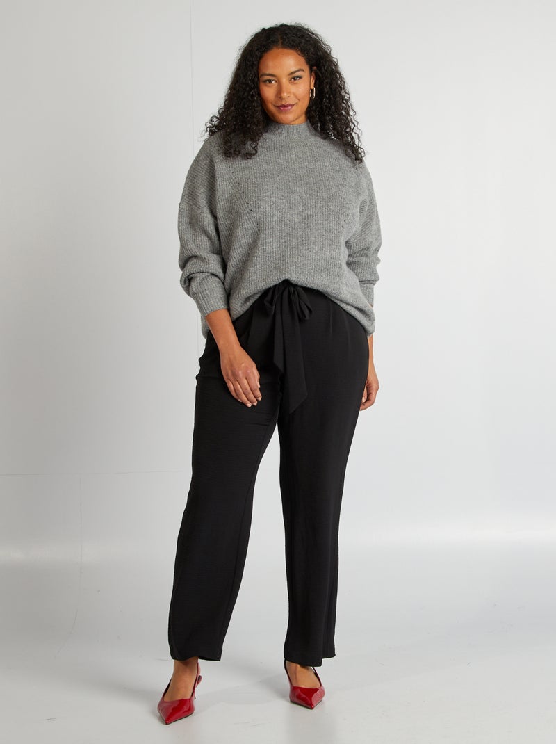 Pull col montant Gris - Kiabi