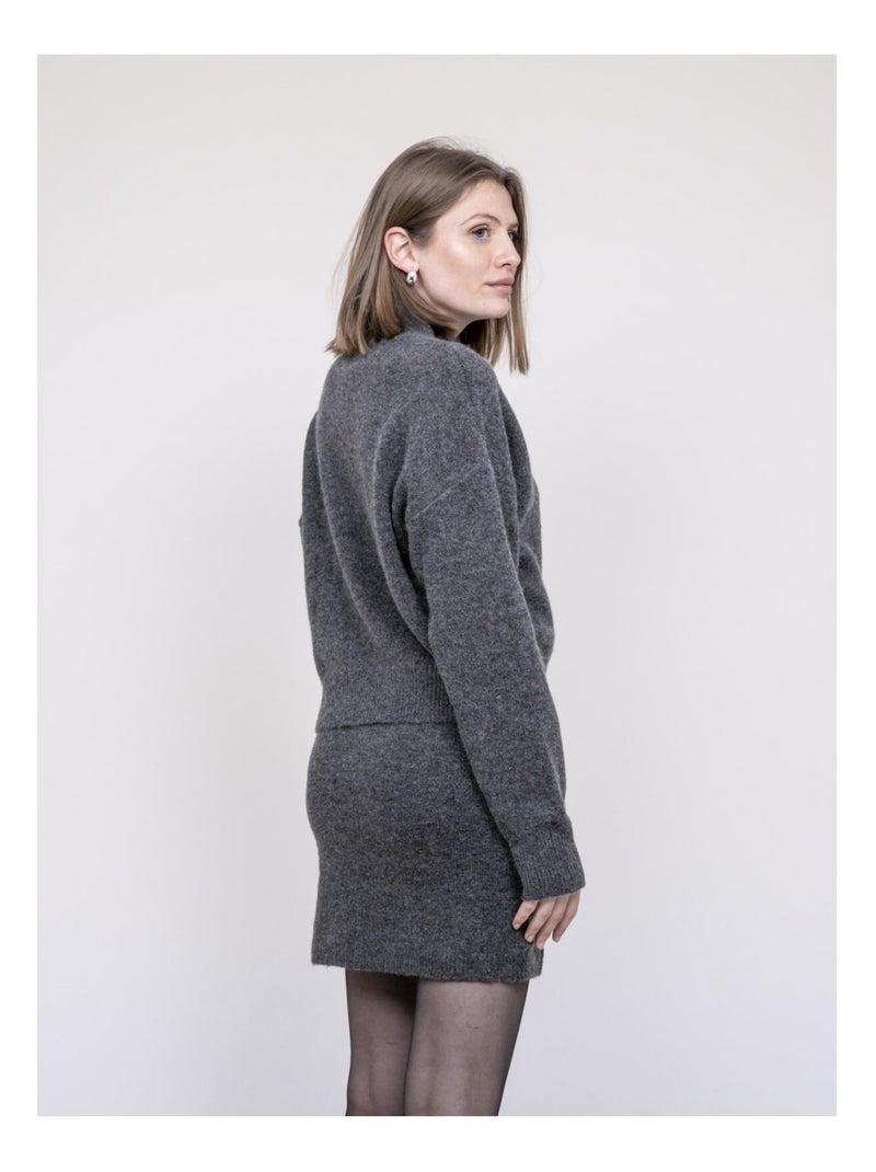 Pull col montant KAMALA Gris - Kiabi