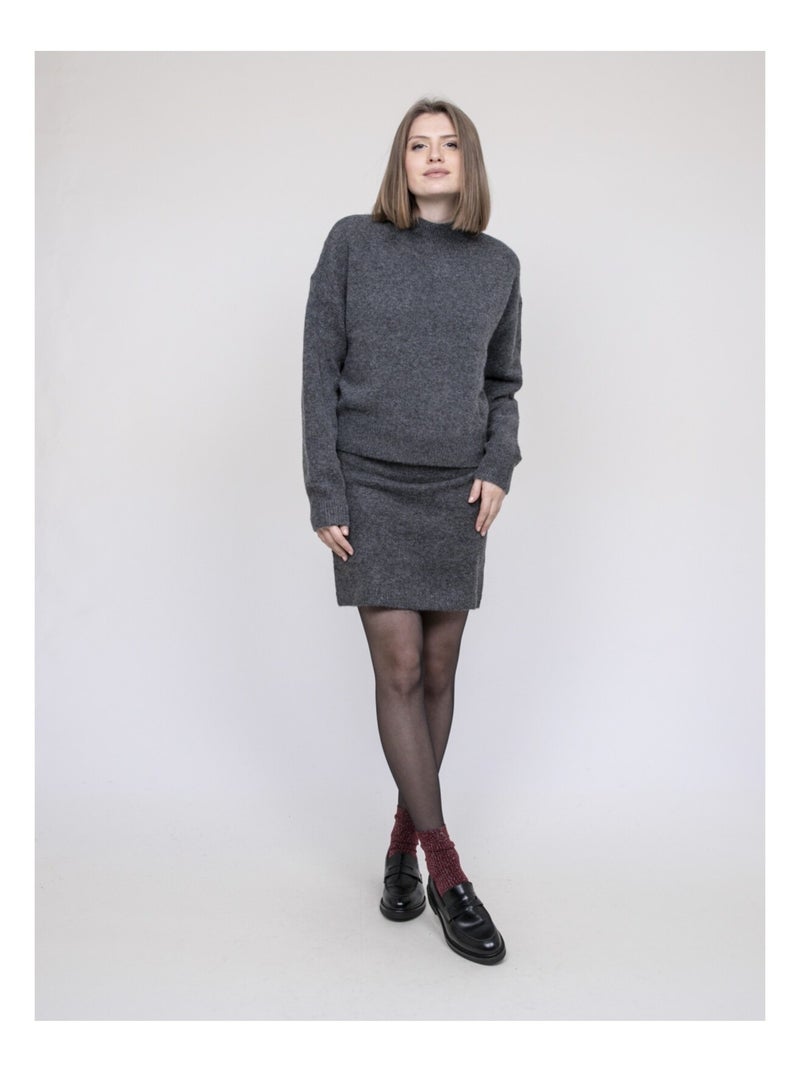 Pull col montant KAMALA Gris - Kiabi