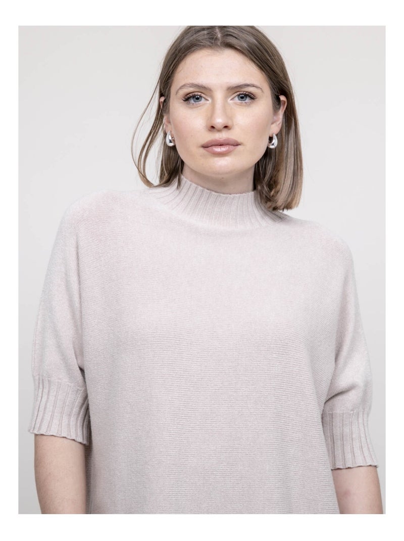 Pull col montant KEVINA Beige - Kiabi