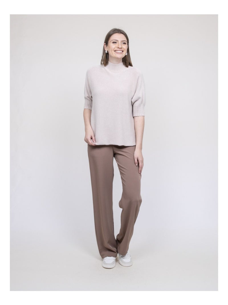 Pull col montant KEVINA Beige - Kiabi