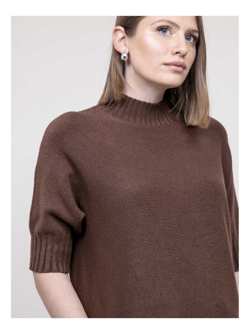 Pull col montant KEVINA Marron - Kiabi