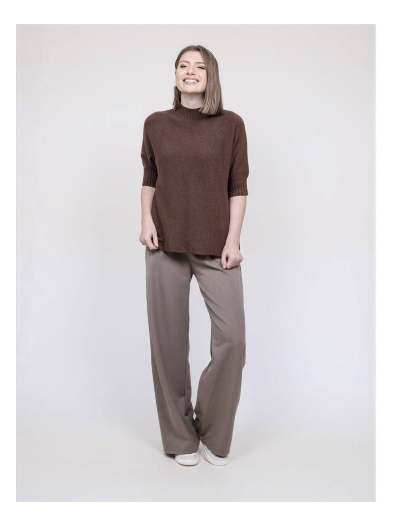 Pull col montant KEVINA Marron - Kiabi