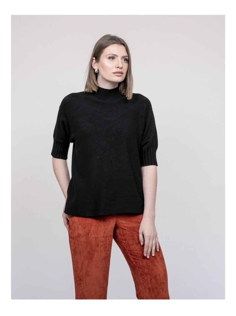 Pull col montant KEVINA Noir - Kiabi