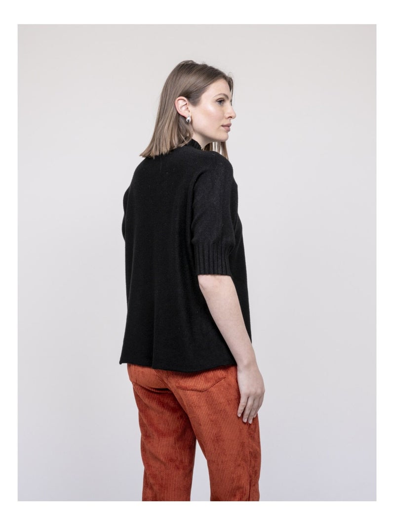 Pull col montant KEVINA Noir - Kiabi