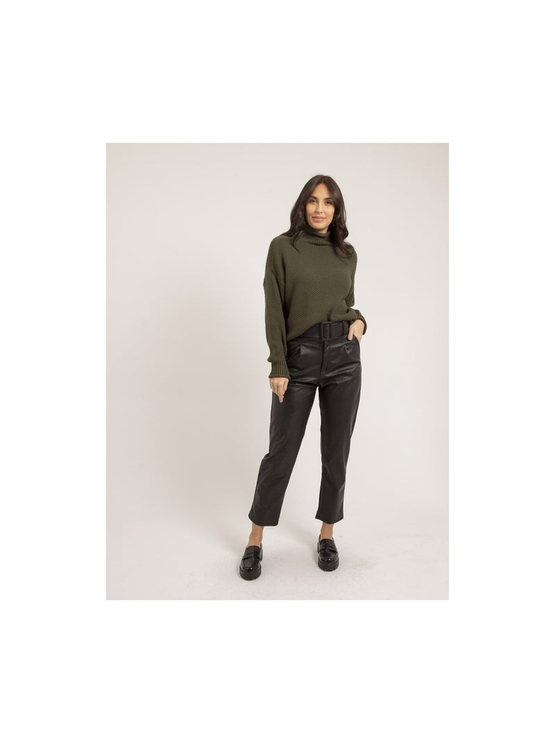 Pull col montant KIANTY Kaki - Kiabi