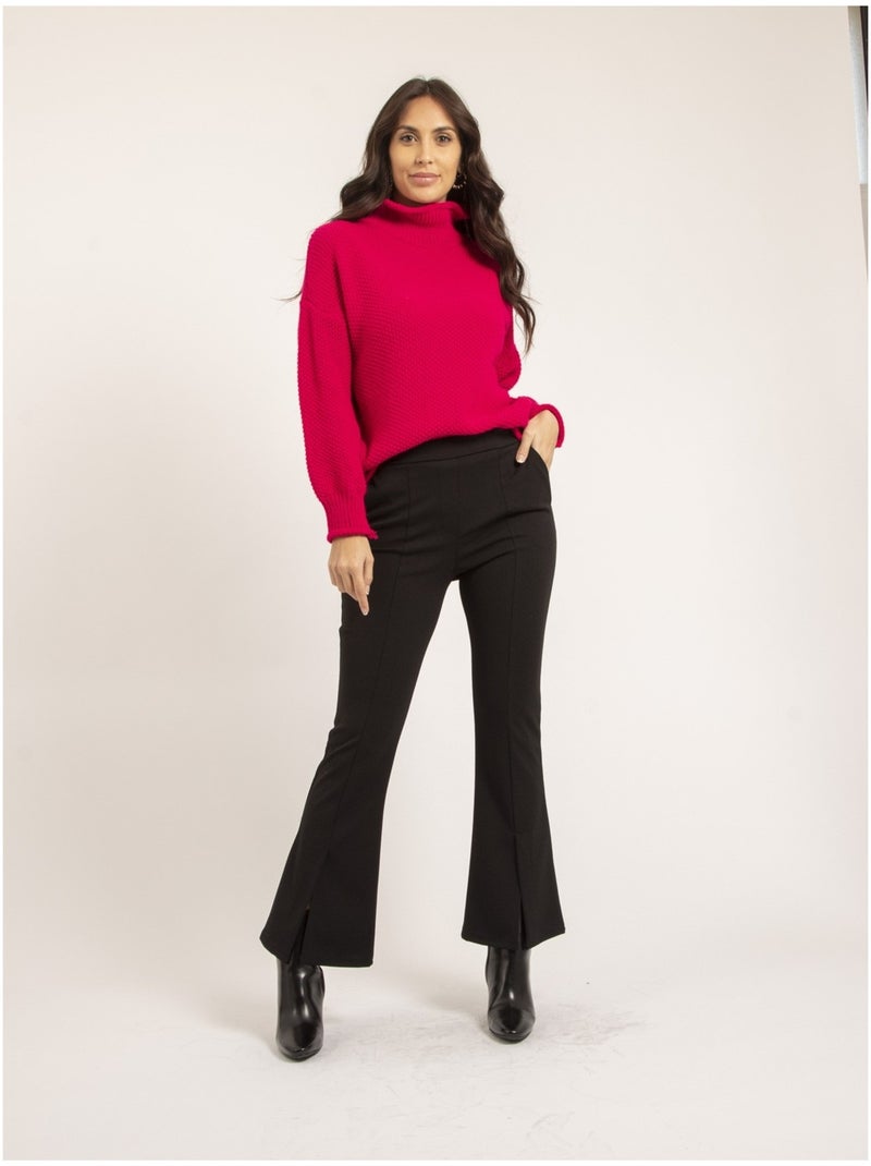 Pull col montant KIANTY Rose fushia - Kiabi