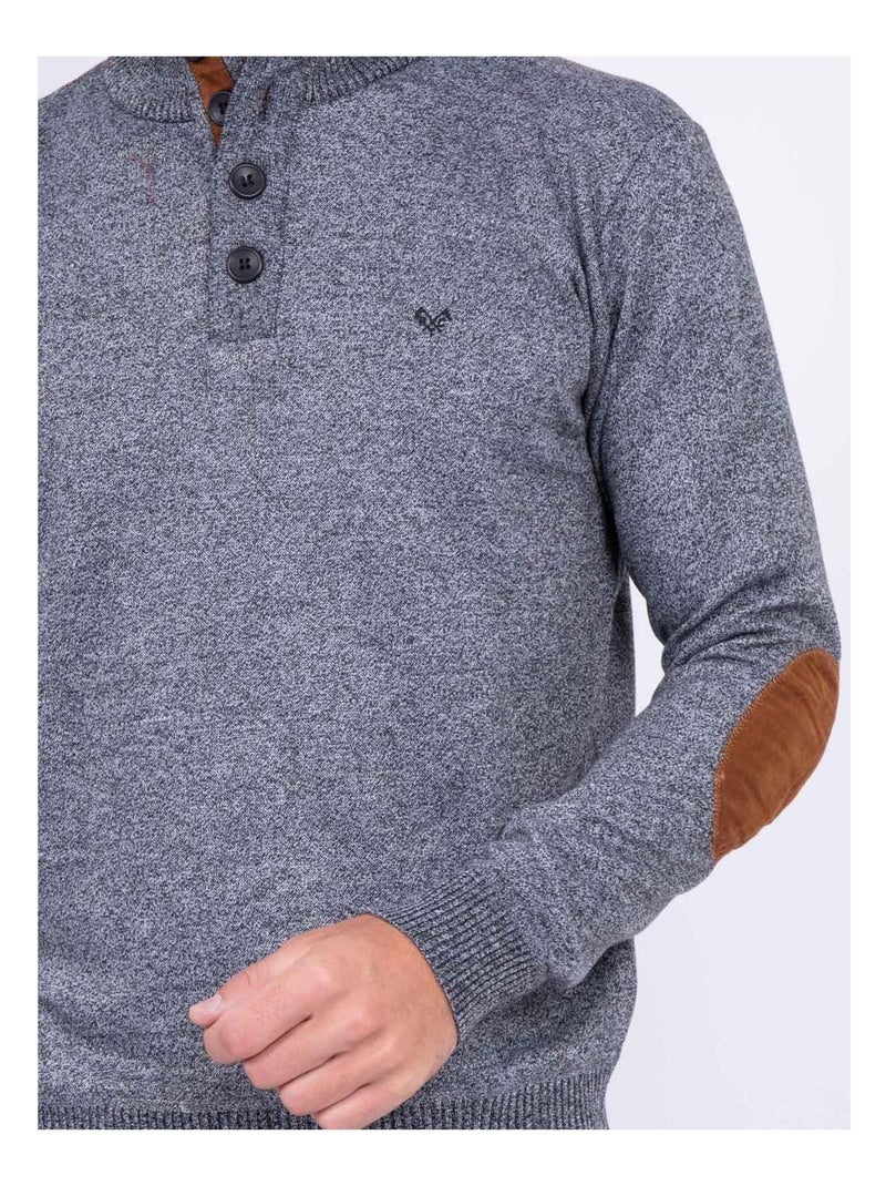 Pull col montant LABERVIL Gris chiné - Kiabi