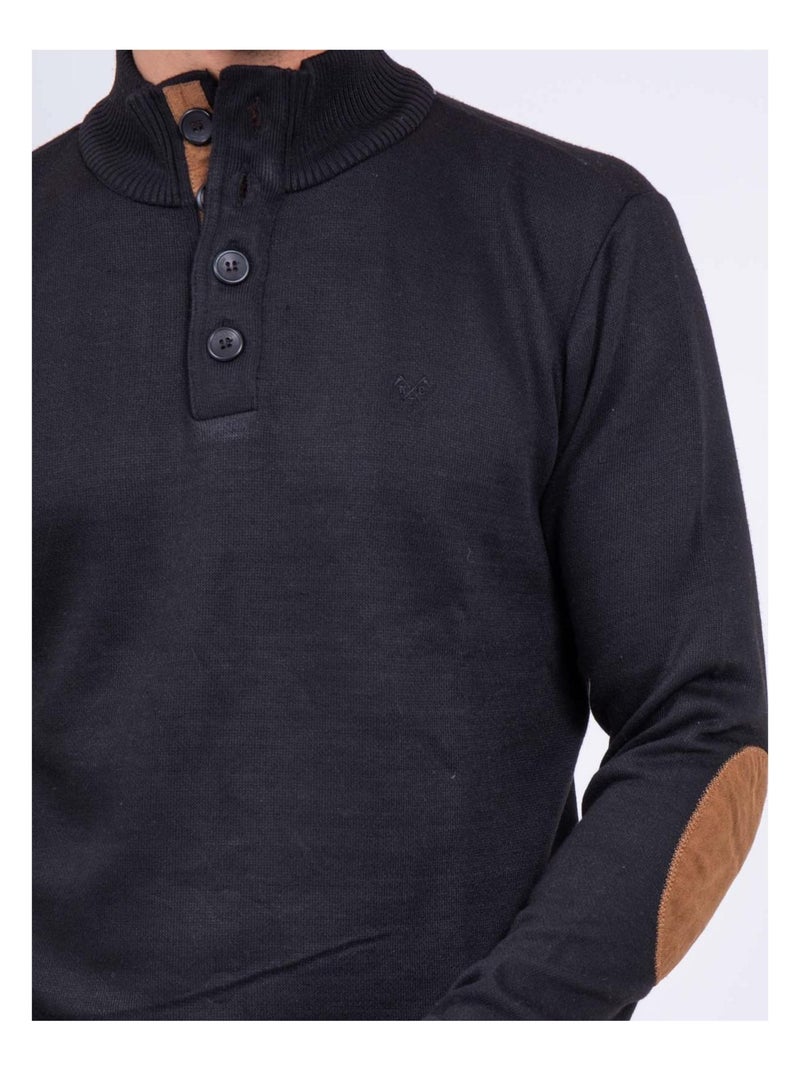 Pull col montant LABERVIL Noir - Kiabi