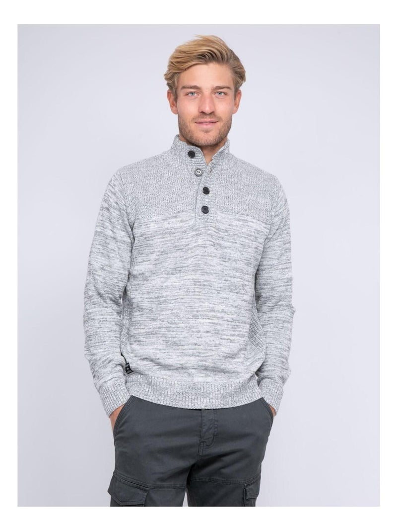 Pull col montant LAOSHEN Gris clair - Kiabi