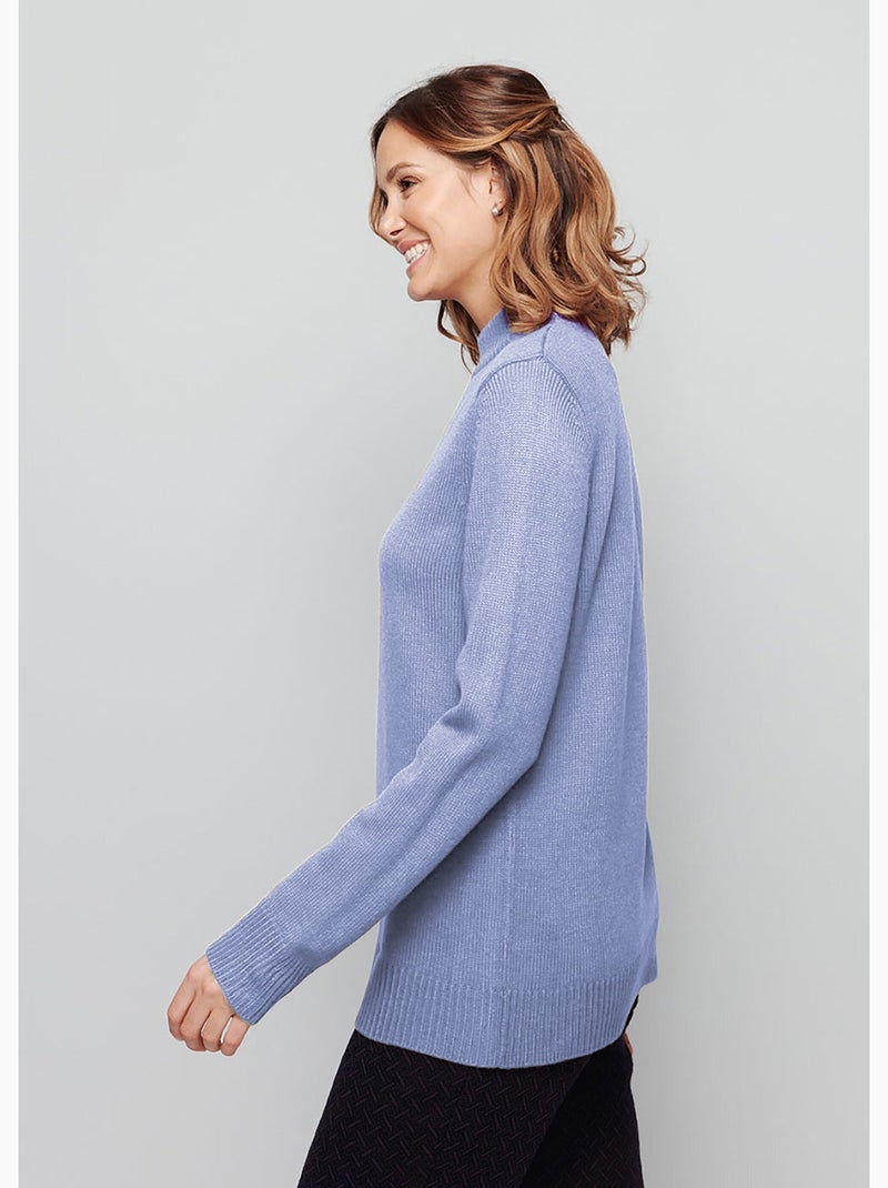 Pull col montant maille épaisse - Afibel Bleu - Kiabi