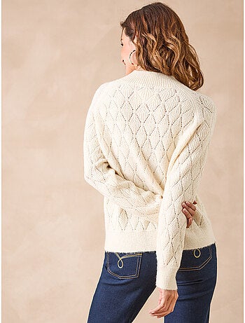 Pull col montant maille fantaisie - DAXON