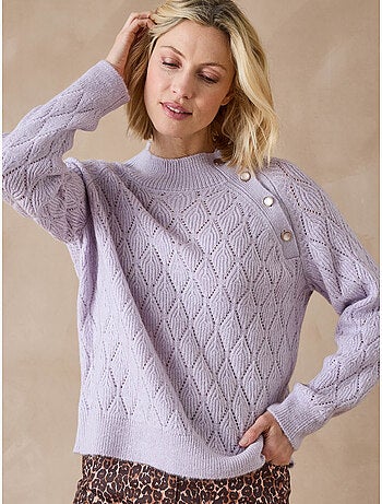 Pull col montant maille fantaisie - DAXON