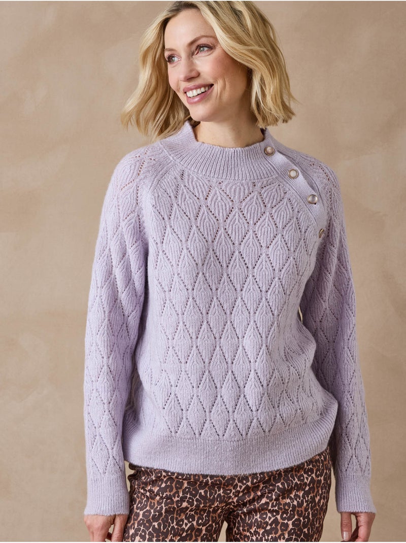 Pull col montant maille fantaisie - DAXON Parme - Kiabi