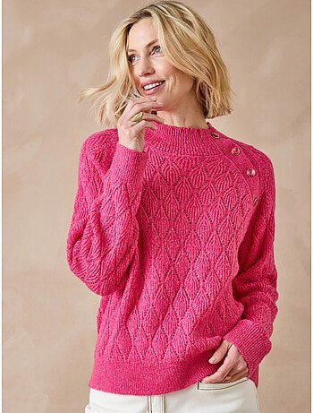 Pull col montant maille fantaisie - DAXON