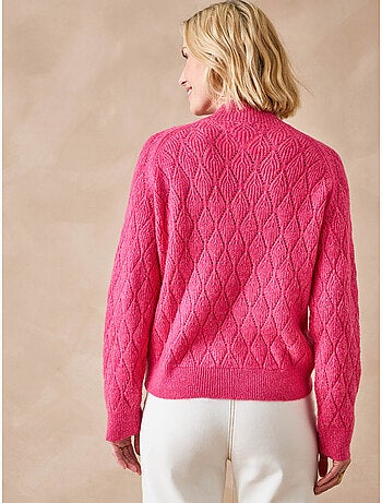 Pull col montant maille fantaisie - DAXON