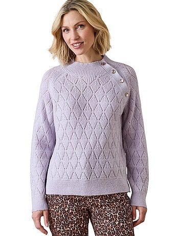 Pull col montant maille fantaisie